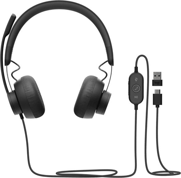 2. Microsoft Teams Certified Noise Cancelling Headset With Mic By Logitech